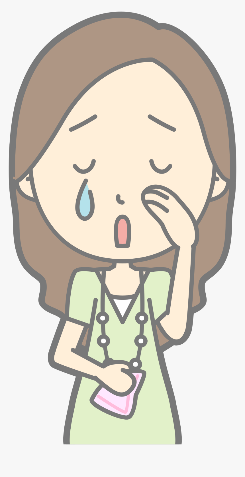 Transparent Cry Face Png - Girl On Phone Clipart, Png Download, Free Download