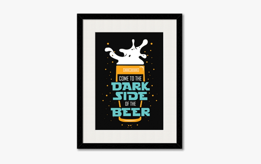 Dark Beer Rules Framed Wall Art With Border Black - Wall Frame With White Border, HD Png Download, Free Download
