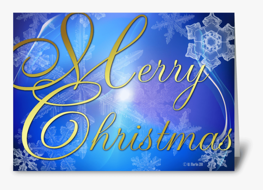 Glowing Snowflakes Christmas Card Greeting Card - Calligraphy, HD Png Download, Free Download