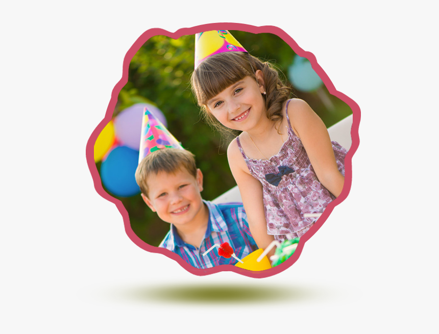 A Young Boy And Girl Wearing Party Hats And Smiling - Party, HD Png Download, Free Download
