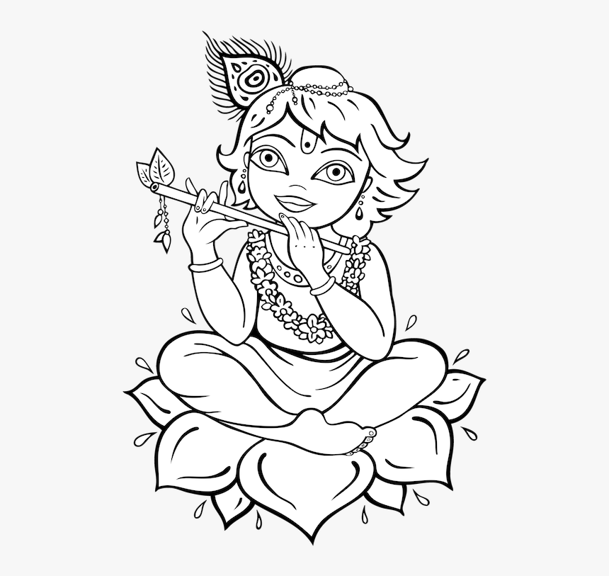 Karma Drawing Dharma - Krishna Vector, HD Png Download, Free Download