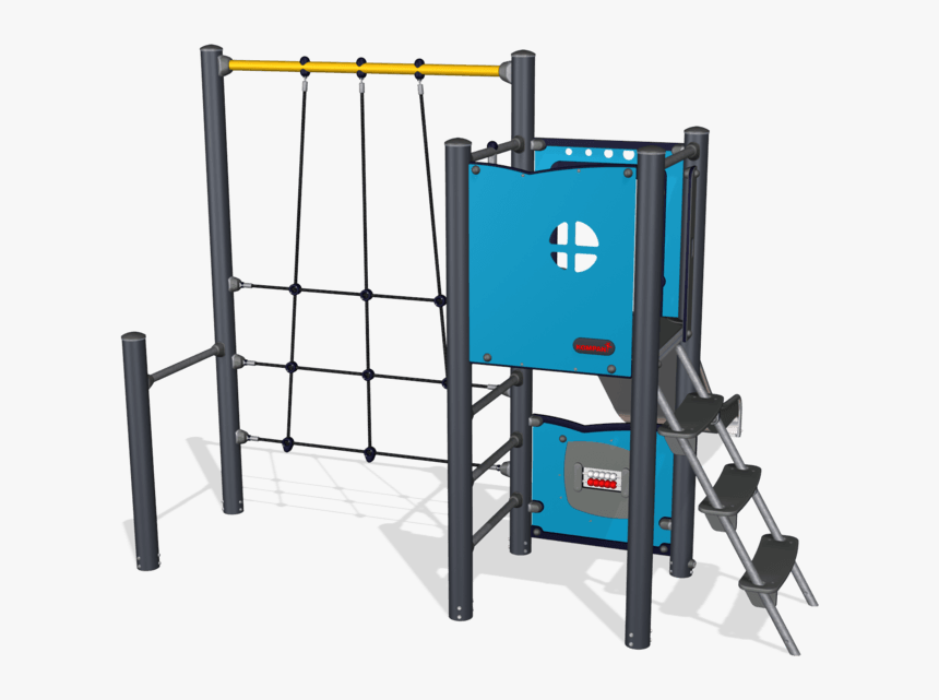 Play Tower With Climbing Net, Steel Posts, St - Machine, HD Png Download, Free Download