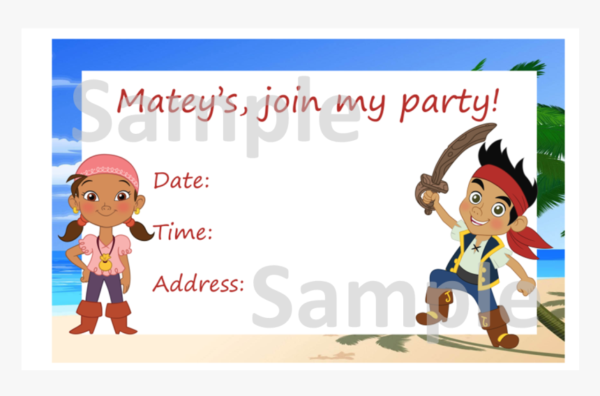 Free Printable Jake And The Neverland Pirates Invitation, HD Png Download, Free Download
