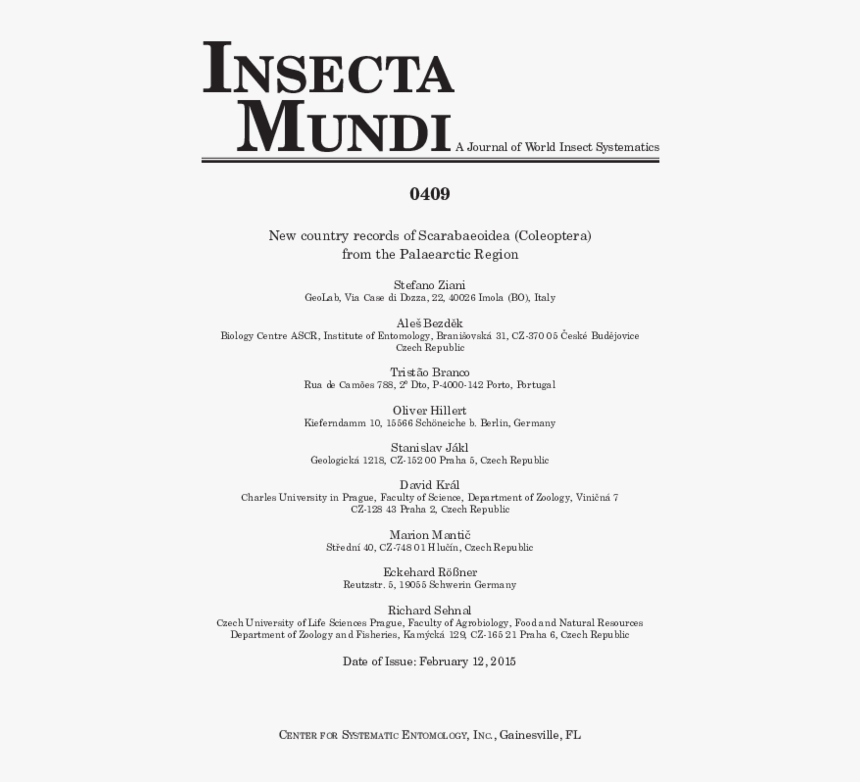 Insecta Mundi 0205, HD Png Download, Free Download