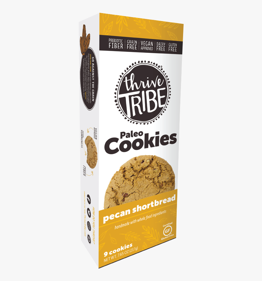 Thrive Tribe Cookies Pecan Shortbread - Chocolate Chip Cookie, HD Png Download, Free Download