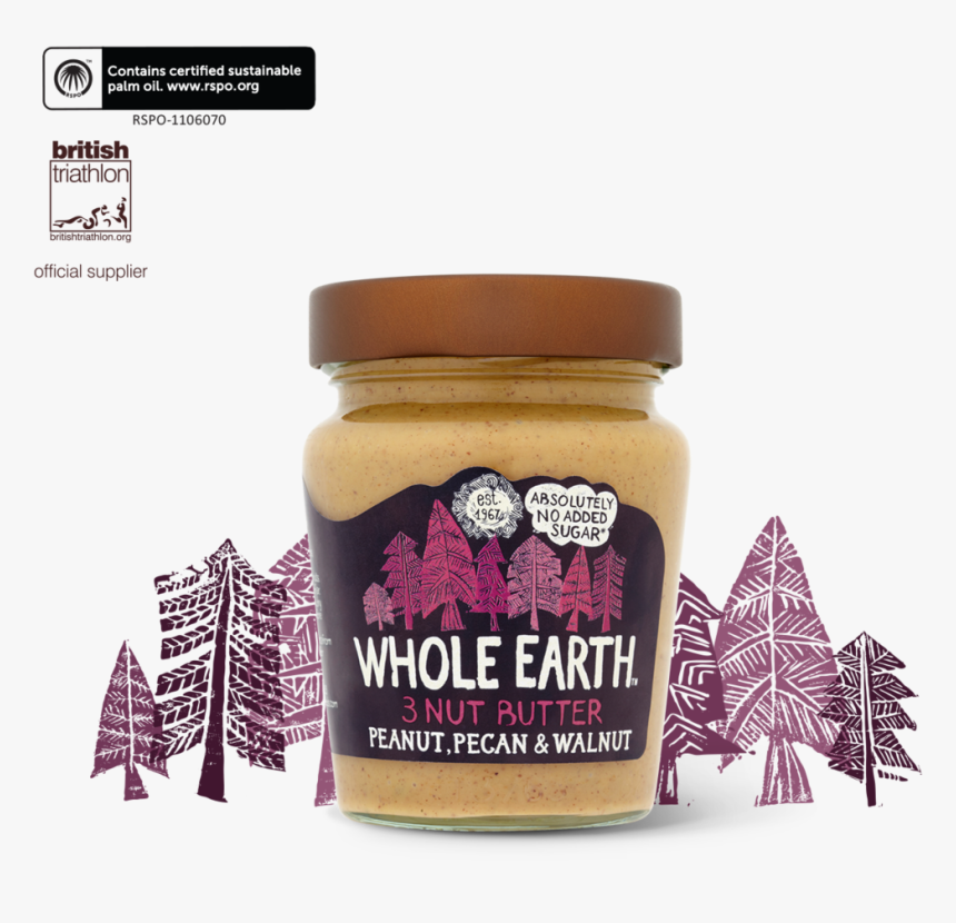 Peanut, Pecan And Walnut Butter 227g - Whole Earth 3 Nut Butter, HD Png Download, Free Download