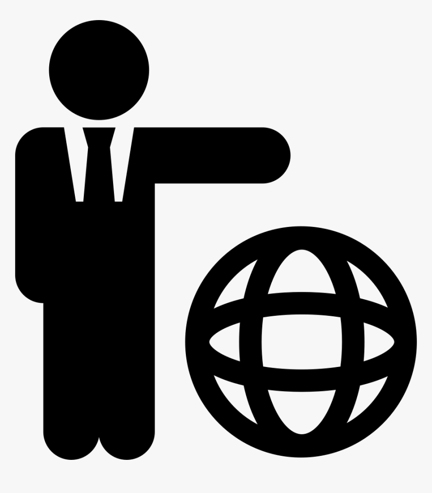 Man With Planet Grid Symbol - Person World Icon, HD Png Download, Free Download