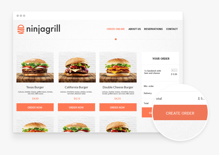 Ninjagrill On Desktop - Online Food Delivery Menu, HD Png Download, Free Download