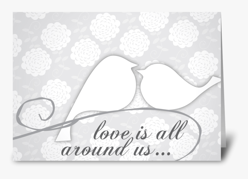 Wedding Grays Birds Greeting Card - Lots Of Love Foki, HD Png Download, Free Download