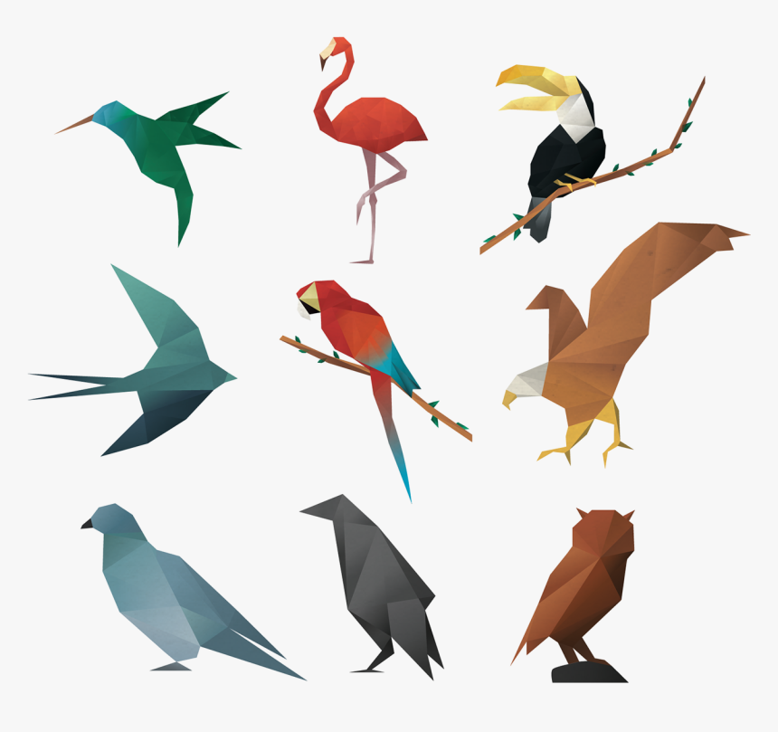 Polygon Geometric Birds, HD Png Download, Free Download