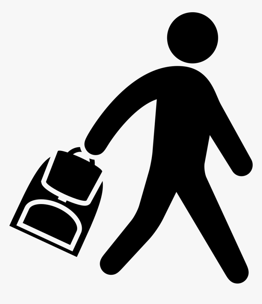 Schoolboy Carrying A Bag - Student Walking Icon, HD Png Download, Free Download