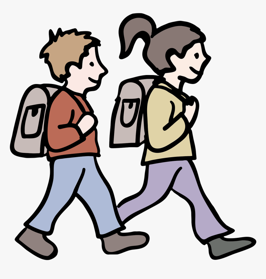 Girl And Boy Is Going To School, HD Png Download, Free Download