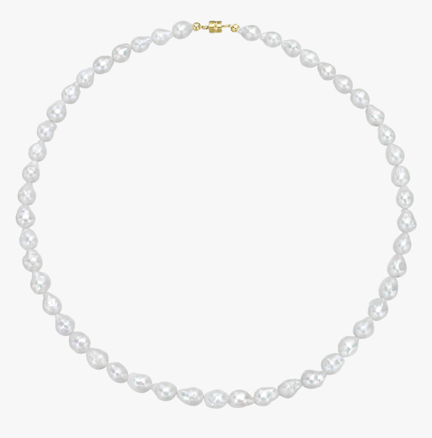 Antibes White Baroque Freshwater Pearl Necklace ~ Gold - Necklace, HD Png Download, Free Download