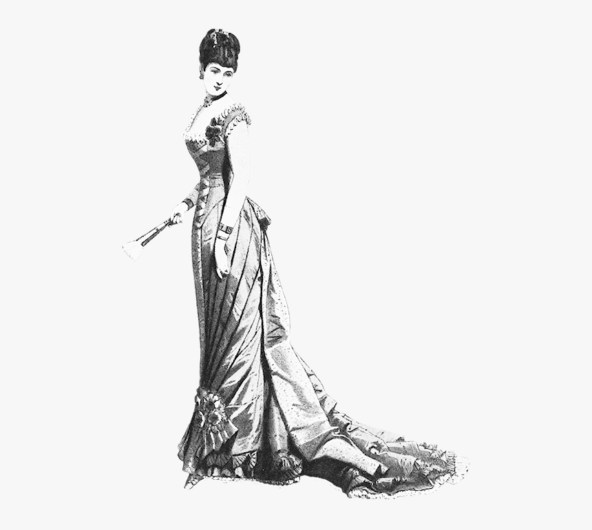 Woman Evening Gown Victorian Era Fashion - Victorian Era Evening Gowns, HD Png Download, Free Download