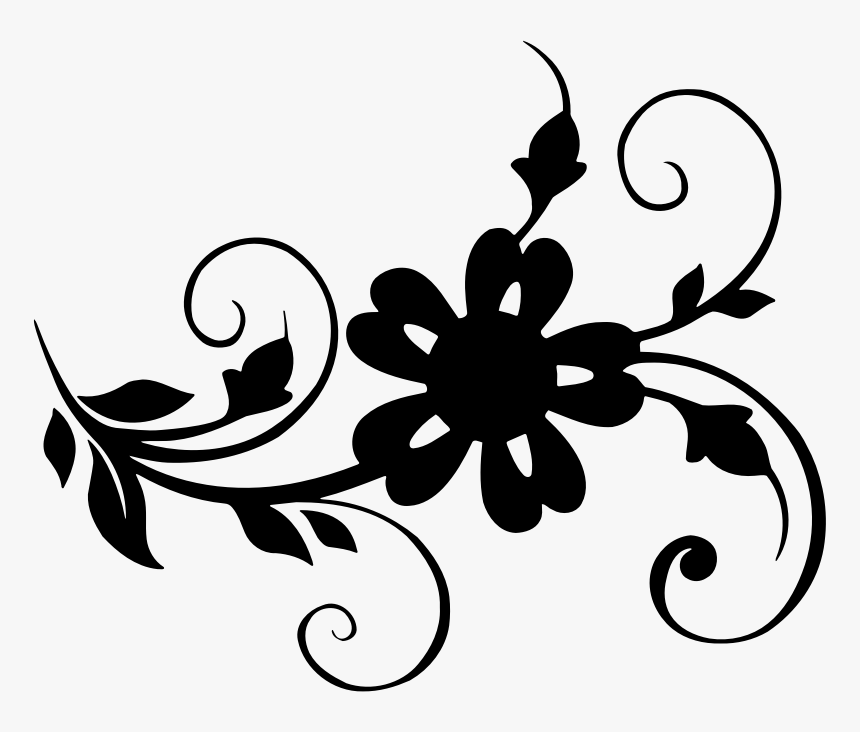 Flower Leaf Clipart Black And White , Png Download - Flower Leaf Clipart Black And White, Transparent Png, Free Download