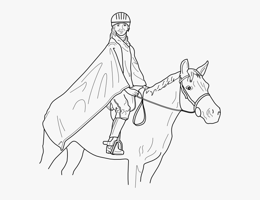 Horse Rider Svg Clip Arts - Horse And Rider Clipart Black And White, HD Png Download, Free Download