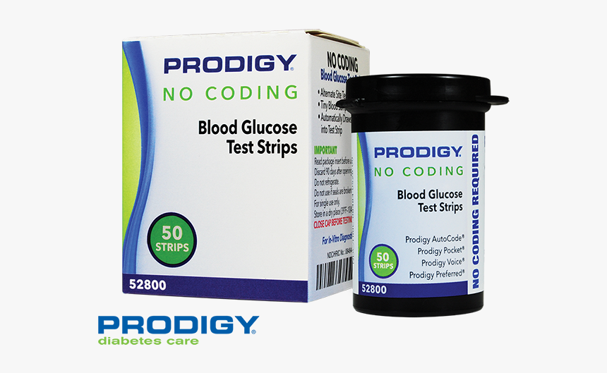 Prodigy® No Coding Blood Glucose Test Strips- Box & - Prodigy No Coding Blood Glucose Test Strips, HD Png Download, Free Download