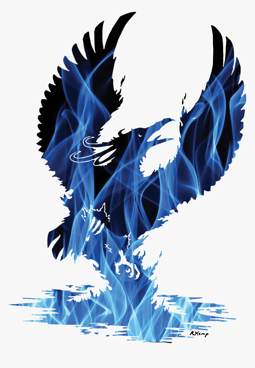 Blue Fire Phoenix - Phoenix Silhouette, HD Png Download, Free Download