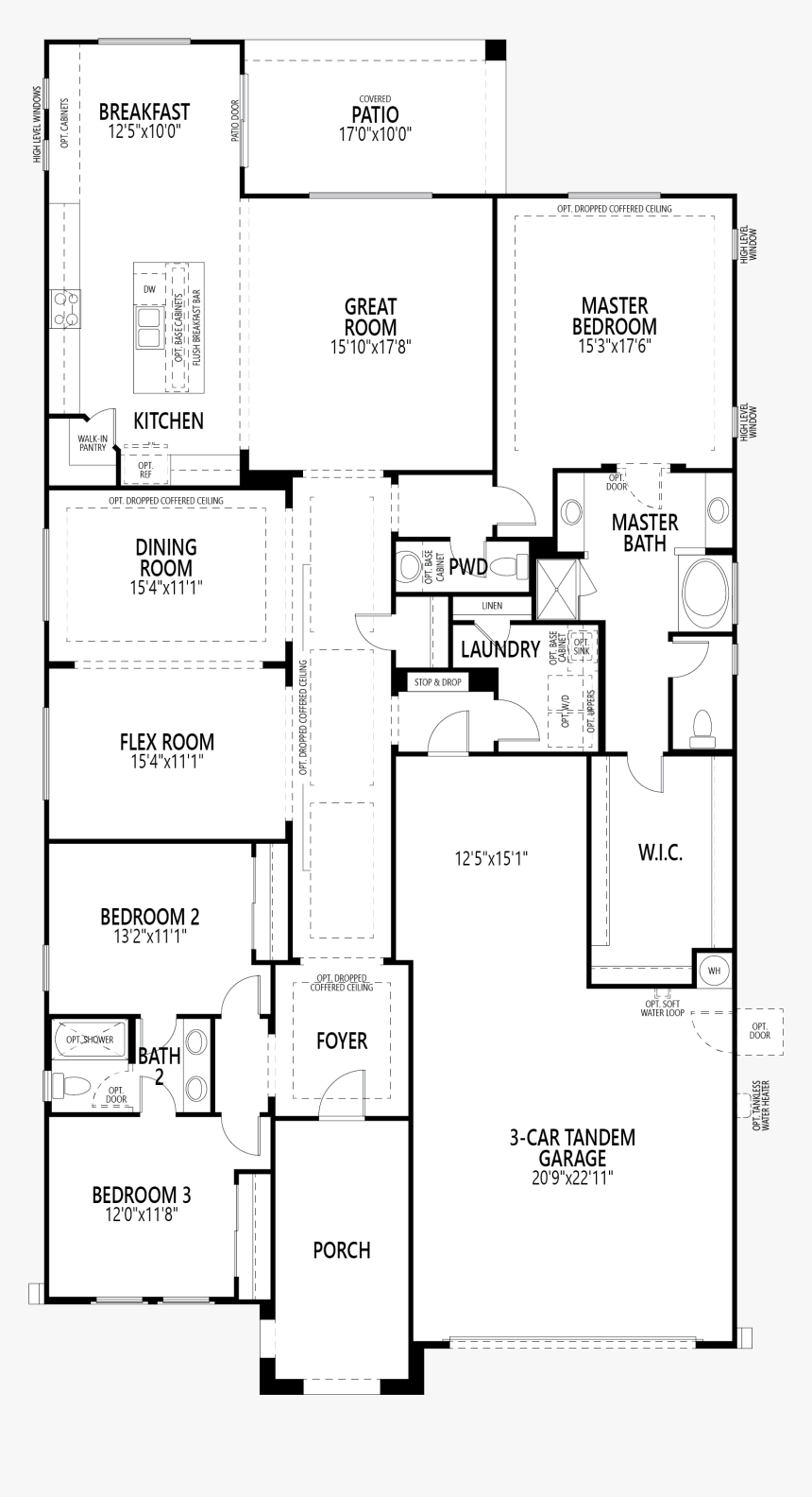 Mattamy Homes In Phoenix, Glendale, Vista Diamante - Floor Plan, HD Png Download, Free Download