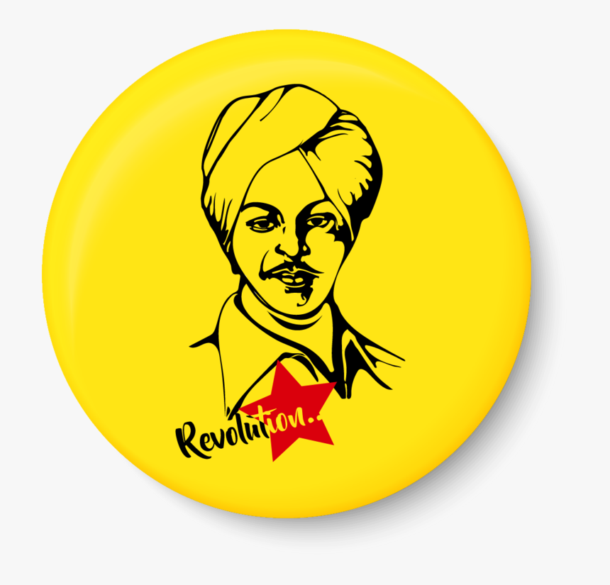 Bhagat Singh Magnet,bhagat Singh Fridge Magnet,revolution - Bhagat Singh Bike Sticker, HD Png Download, Free Download