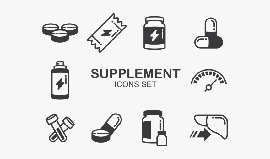 Supplements Icons Vector - Supplements Clip Art Black And White, HD Png Download, Free Download