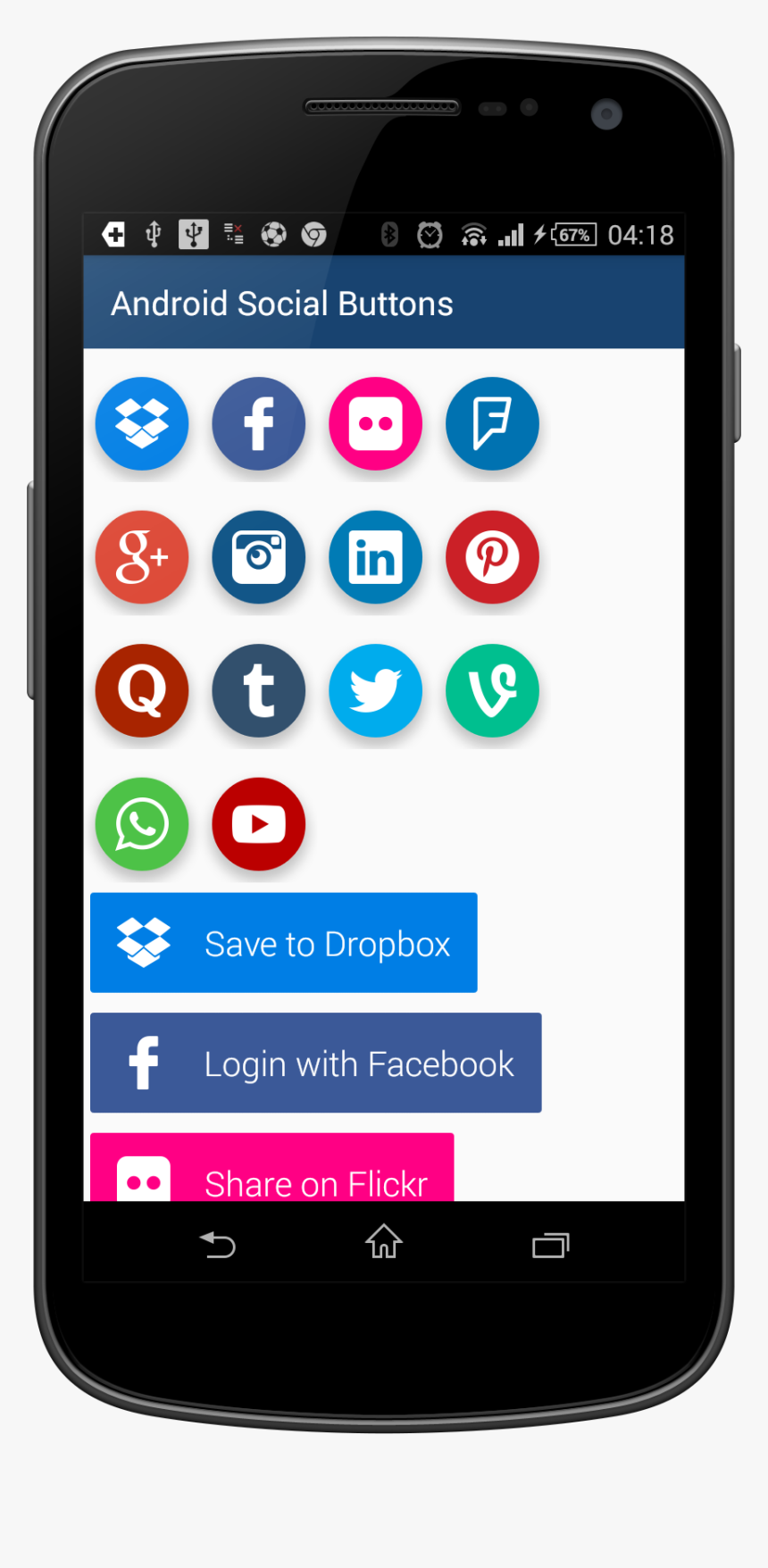 Android Social Buttons, HD Png Download, Free Download