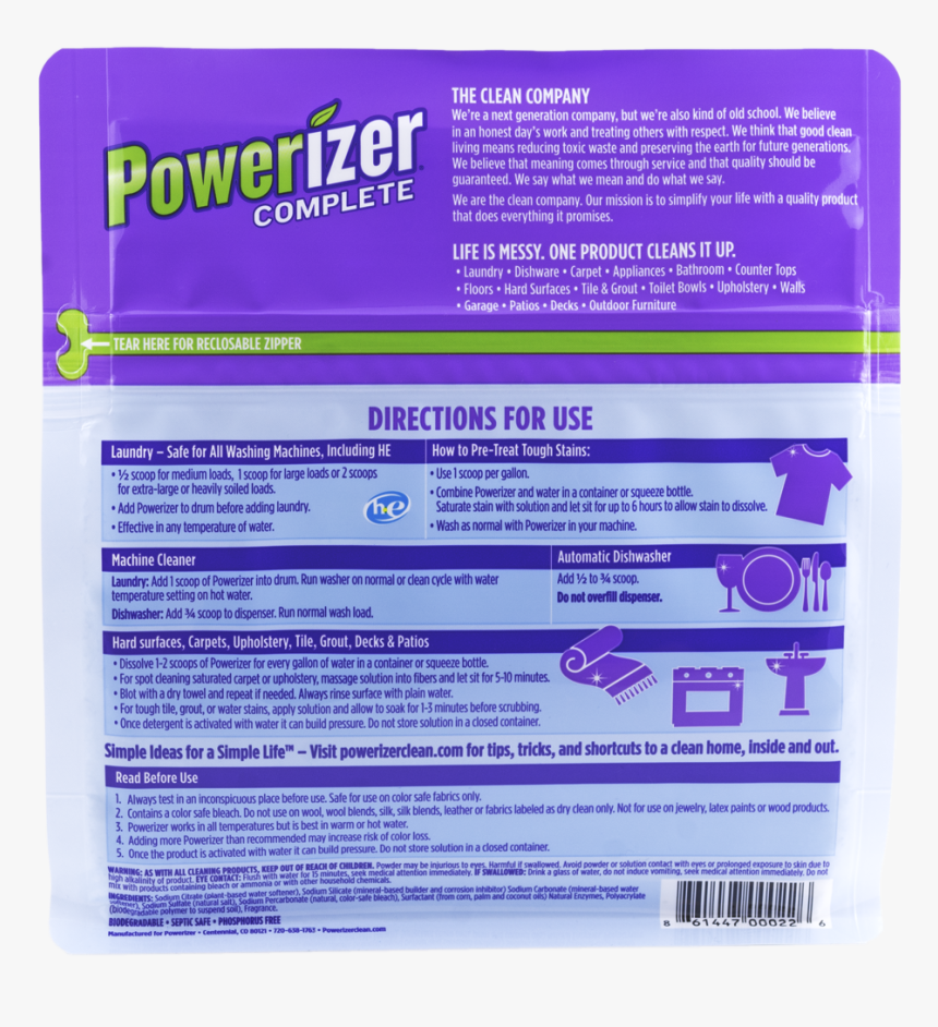 Powerizer Complete Multi Purpose Detergent & Cleaner - Packaging And Labeling, HD Png Download, Free Download