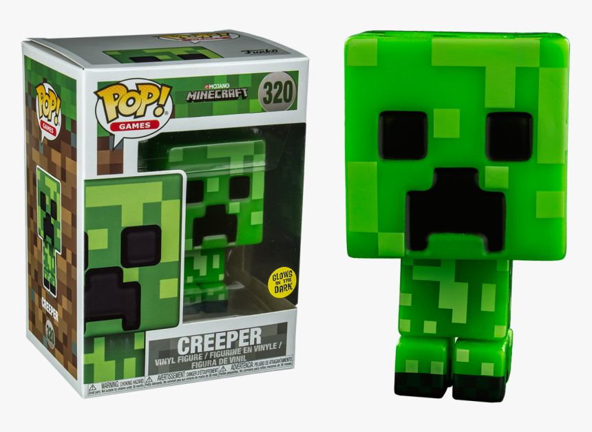 Minecraft Creeper Glow In The Dark Pop Vinyl Figure - Minecraft Funko Pop Creeper, HD Png Download, Free Download