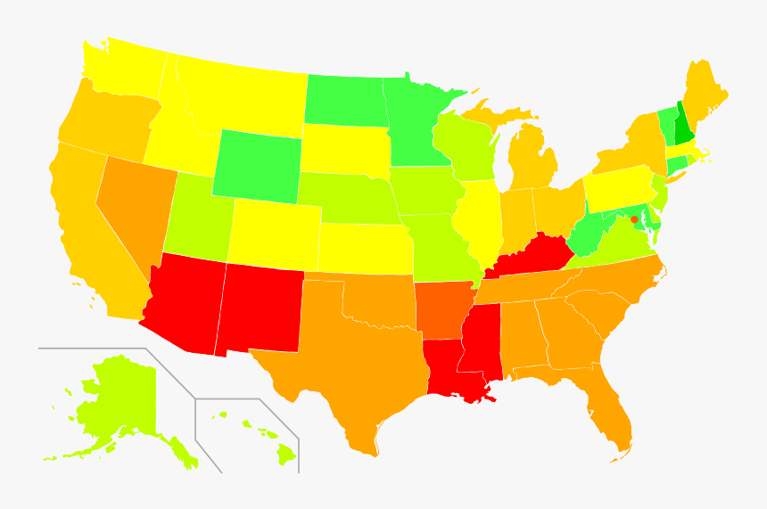 Percent Living At Less Than 100 Percent Poverty In - Us Political Map, HD Png Download, Free Download