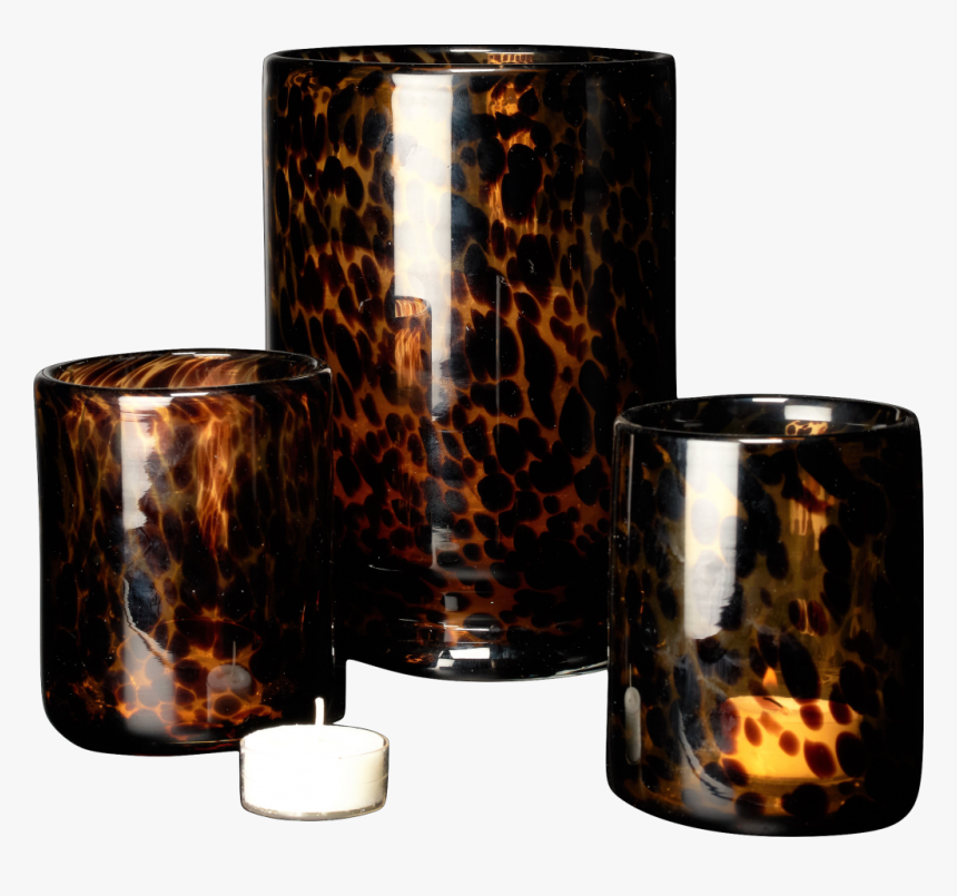 Living In Style / Hand Blown Leopard Print Candle Holder - Leopard Candle Holder, HD Png Download, Free Download