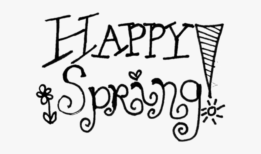 Happy Spring Clip Art � Clipart Free Download - Spring Break Clipart Black And White, HD Png Download, Free Download