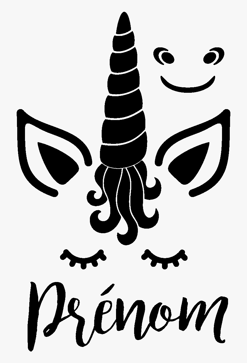 Sticker Prenom Personnalise Licorne Design Ambiance - Licorne Silhouette, HD Png Download, Free Download