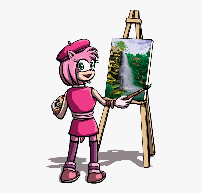 Easel Clipart Person Painting - Cartoon, HD Png Download, Free Download