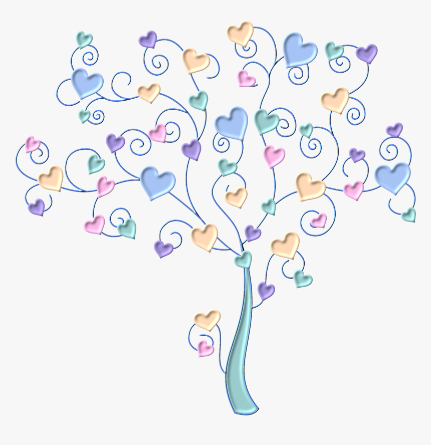 Transparent Arboles Animados Png - Arbol De Corazones De Colores, Png Download, Free Download