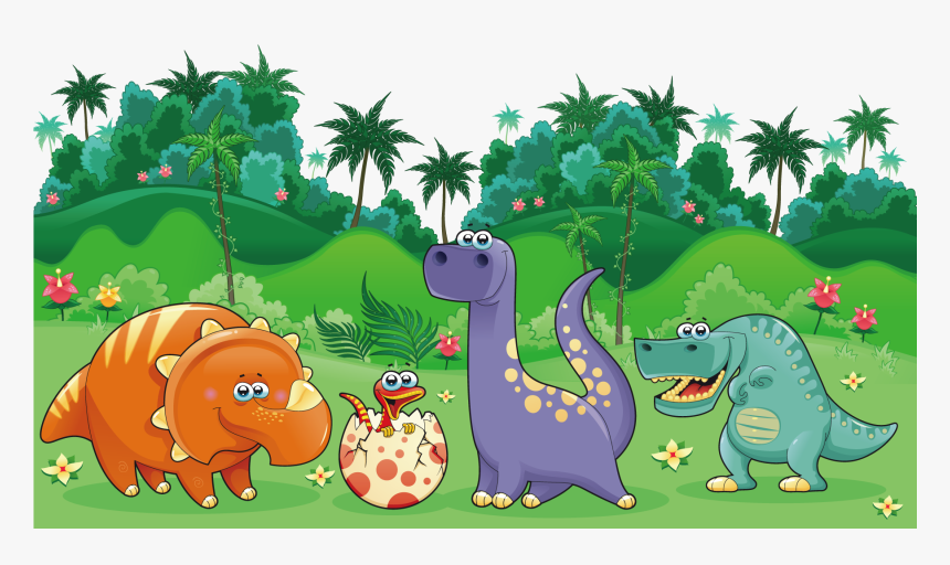 Clipart Dinosaur Landscape - Imagenes De Dinosaurios Animados, HD Png Download, Free Download