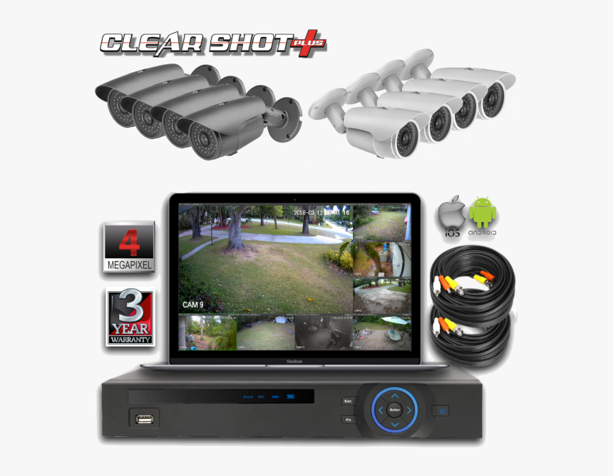 8 Channel 4mp Dvr Surveillance System - 3 Year Warranty, HD Png Download, Free Download