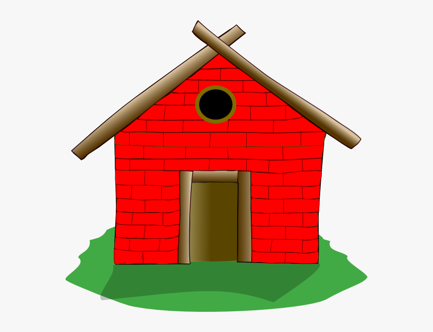 Red Brick House Danaspdg Top Download Png Clipart - Wood House 3 Little Pigs, Transparent Png, Free Download