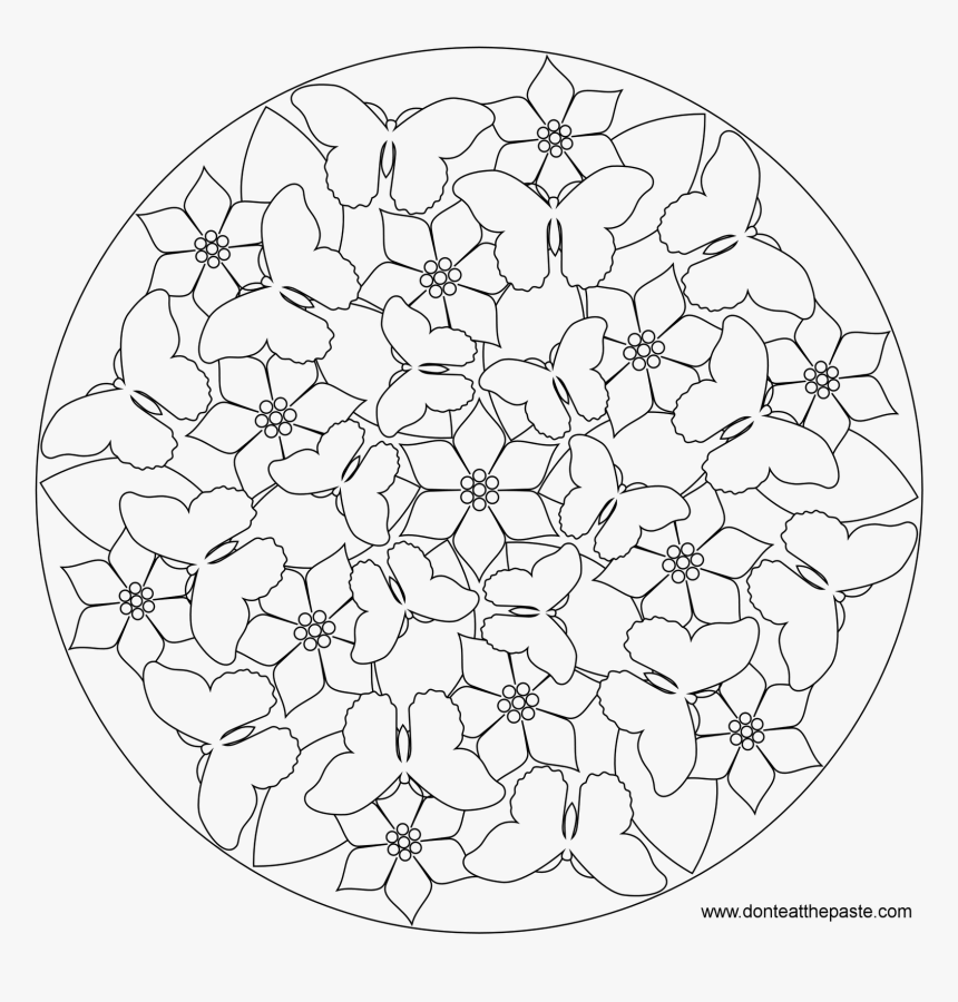 Spring Flower Mandala Coloring Sheet, HD Png Download, Free Download