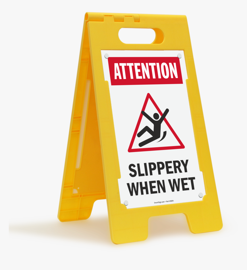 Attention Slippery When Wet Floor Sign - Do Not Enter Cleaning In Progress Sign, HD Png Download, Free Download