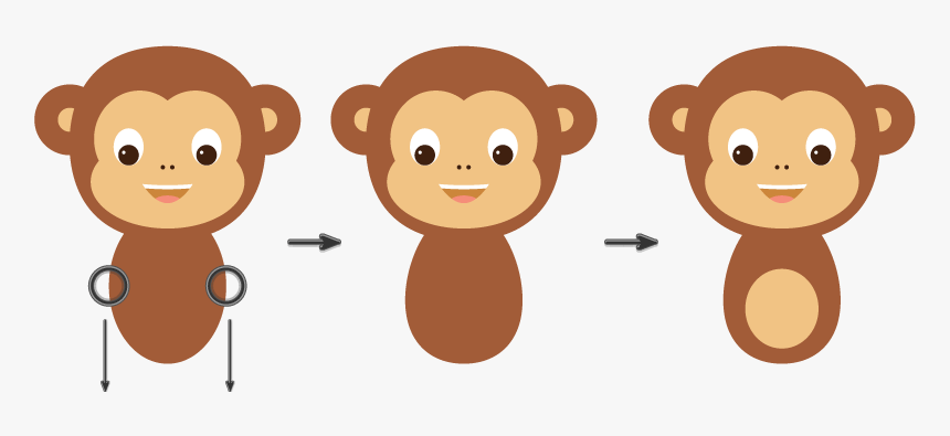 Monkey Vector Illustrator Adobe - Cartoon Monkey Body, HD Png Download, Free Download