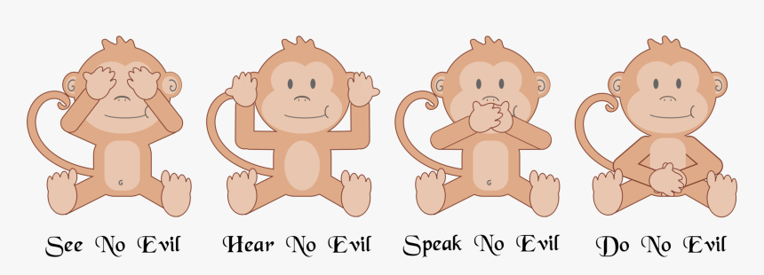 Art,carnivoran,child - Hear No Evil See No Evil Speak No Evil Do No Evil, HD Png Download, Free Download