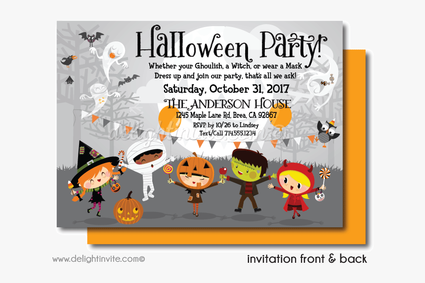 Kid Halloween Invitation, HD Png Download, Free Download