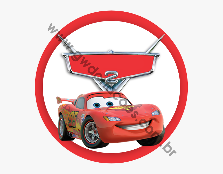 Adesivos Redondo - Cars 2 Lightning Mcqueen, HD Png Download, Free Download