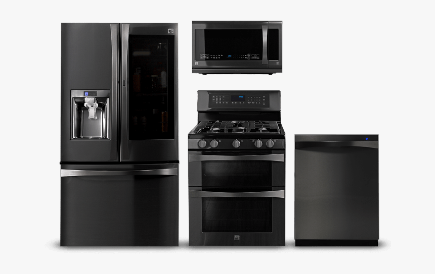 Black Stainless Steel Appliances Set, HD Png Download, Free Download
