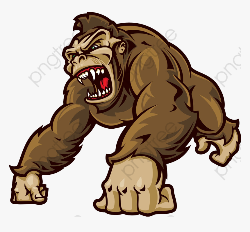 Transparent Cartoon Gorilla Png Format Image With Size - Gorilla Clipart Png, Png Download, Free Download