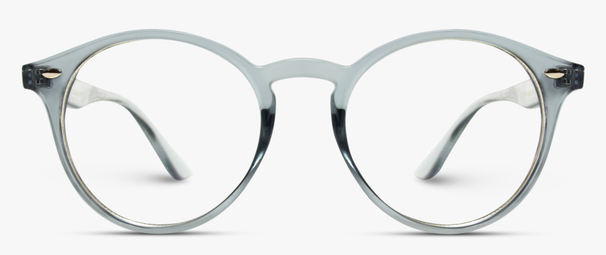 Clear Grey Frame Round Glasses, Transparent Grey Circle - Silver, HD Png Download, Free Download