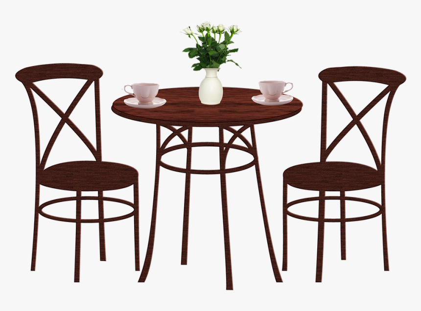 Mesa De Comedor, Sillas, Café, Flores, Madera, Muebles - Chair, HD Png Download, Free Download