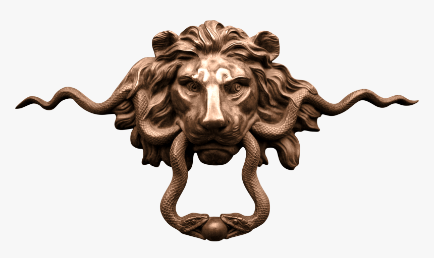 Lion Knocker Handle Copper - Lion, HD Png Download, Free Download