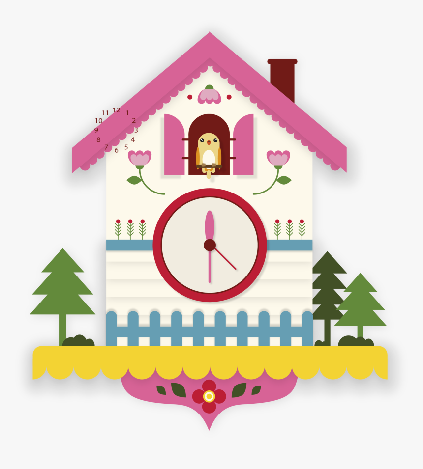 Transparent Ringing Alarm Clock Png - Cute Cuckoo Clock Clipart, Png Download, Free Download