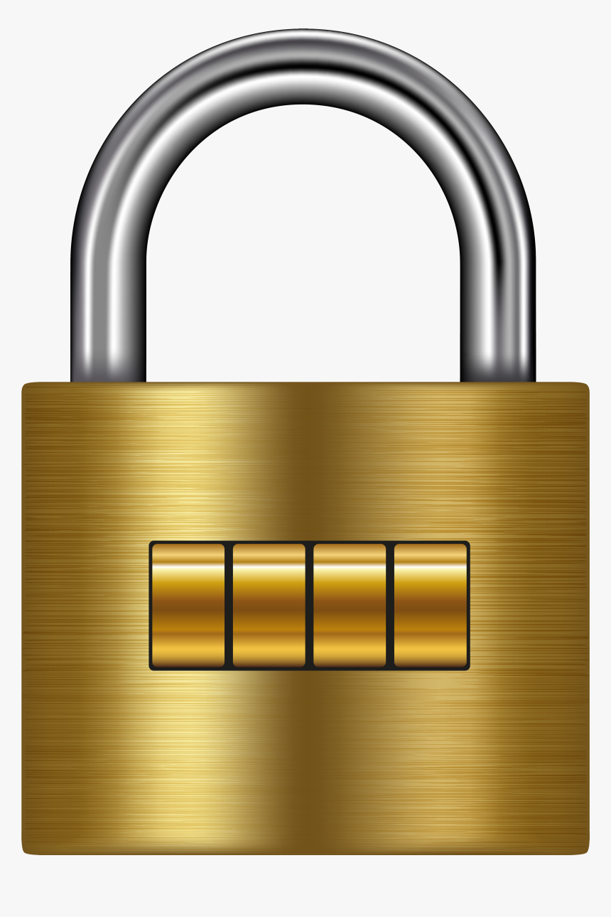 Gold Png Clip Art - Transparent Background Padlock Clipart, Png Download, Free Download